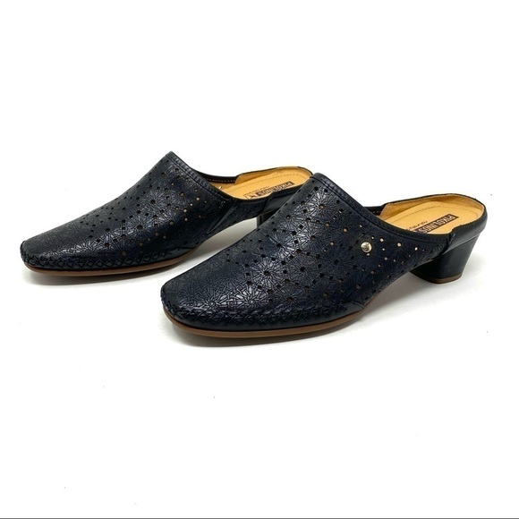 PIKOLINOS GOMERA W6R-5810 black leather slip on dress mules - Picture 2 of 9